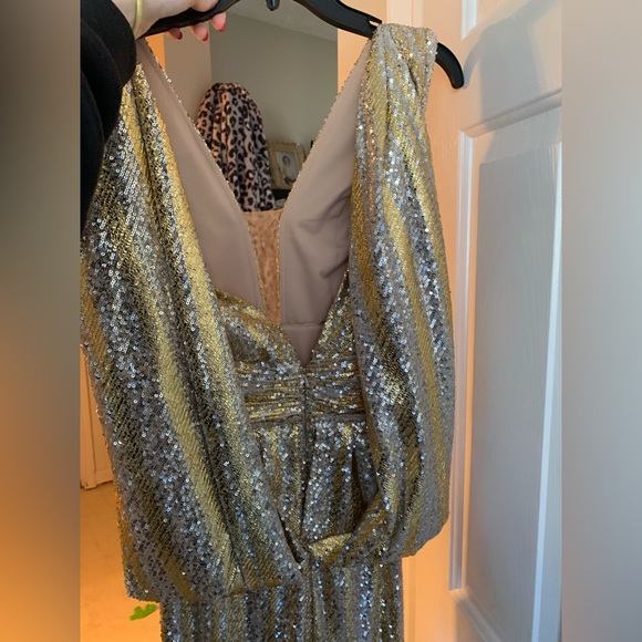 Silver & gold fully sequin pantsuit - Picture 4 of 5